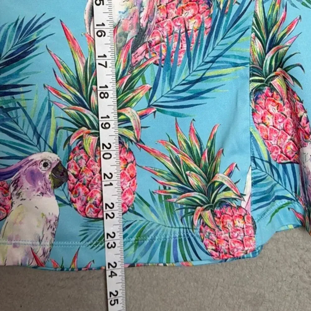 Tail Golf 1/4 Zip Jacket Tropical Parrot Pineapple Golf Pullover Mesh Size S